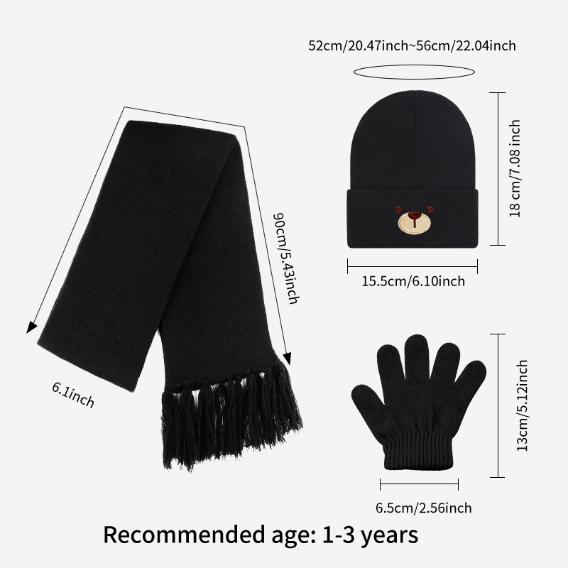Stylish Versatile 3PC 1‑3Y Kid - Kids Outdoor Gloves review and price