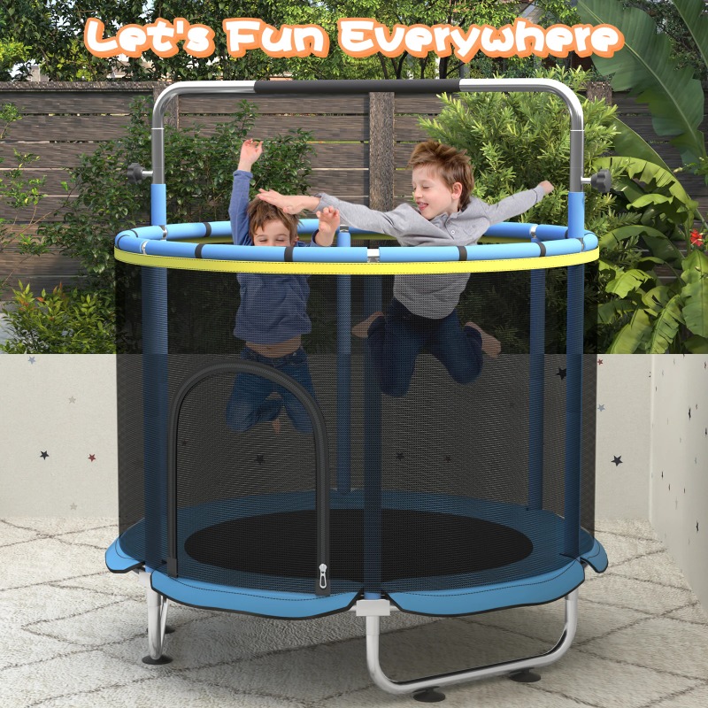 5FT Toddler Trampoline 8-in-1  - Kids Outdoor Basketball Hoop review and price