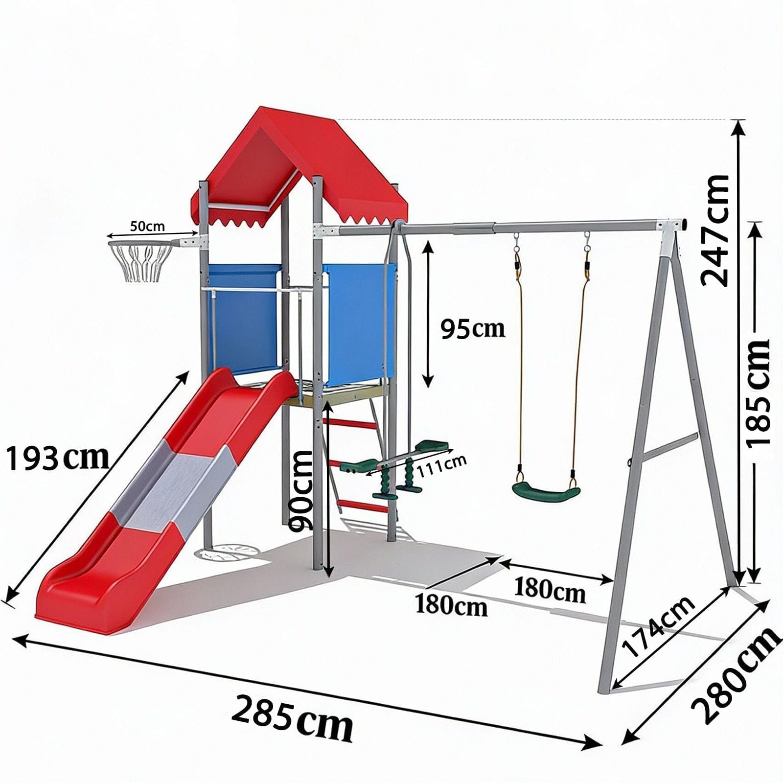 5-in-1 Metal Swing Set With Sl - Kids Outdoor Ladder review and price