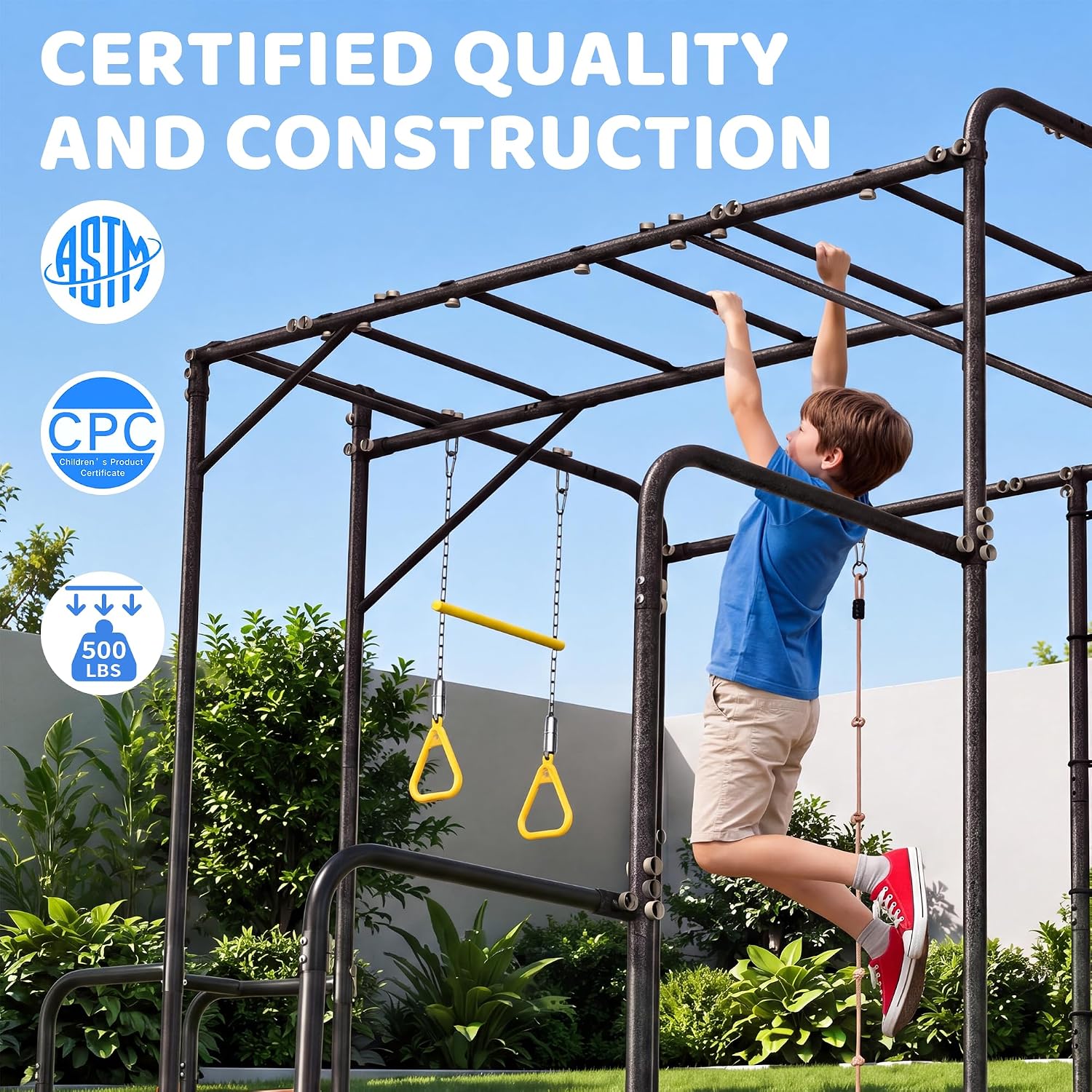 7-in-1 Outdoor Jungle Gym Monk - Kids Outdoor Ladder review and price