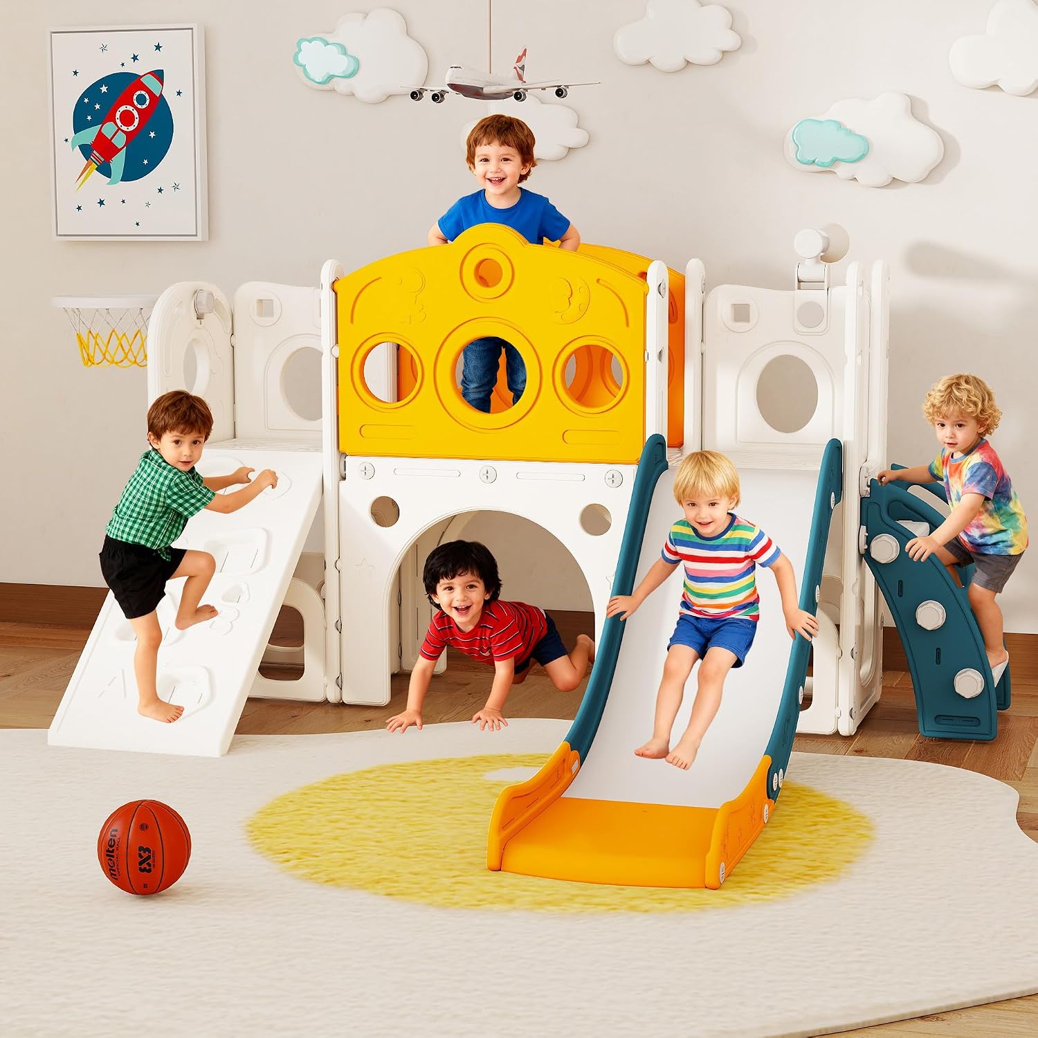 9 in 1 Toddler Slide Set Playg - Kids Outdoor Basketball Hoop review and price